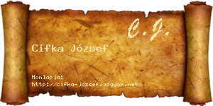 Cifka József névjegykártya